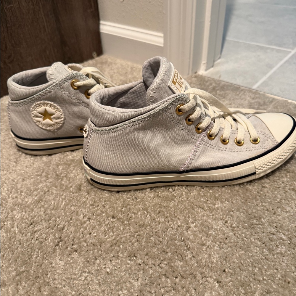 Converse Mid-Tops with Gold Accents - Picture 6 of 9